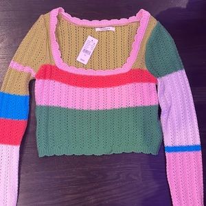 Pacsun Long Sleeve Crochet Sweater Size XS